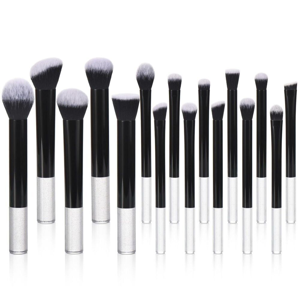 22 Pcs Black transparent Foundation Eyeshadow Brushes Set With Beauty puff
